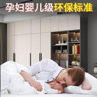 体实木衣柜现代简家用约卧室意轻奢大衣式橱1带梳妆台一组合