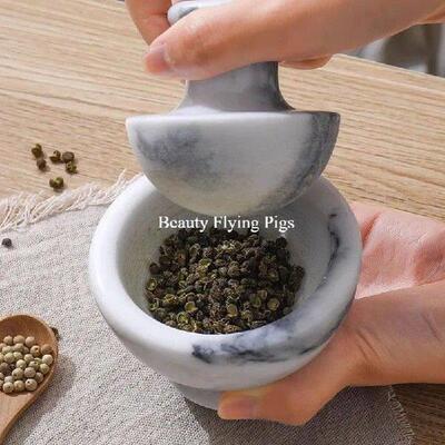 1pc Household Light Luxury Natural Marble Garlic Pounder