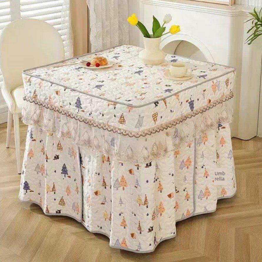 电烤火桌罩正方形子罩套80*80电炉桌布冬季加厚取暖被烤炉烤火炉