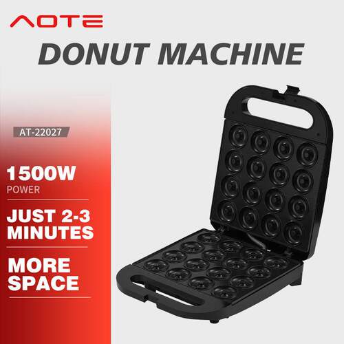 跨境多功能甜甜圈机双面加热16孔家用早餐烘焙机DONUT MACHINE