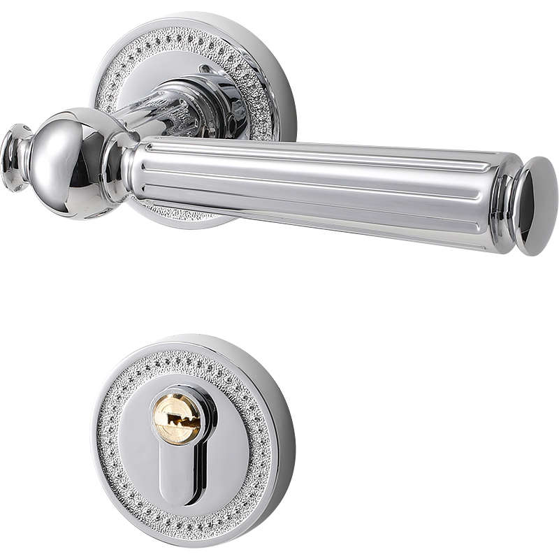 房间卧室门锁法式家用室内木门门把手分体磁吸静音欧式银色58锁具