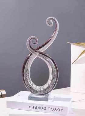 创意玻璃雕塑艺术摆件纯手工古法琉璃家居软装饰工艺品样板房装饰