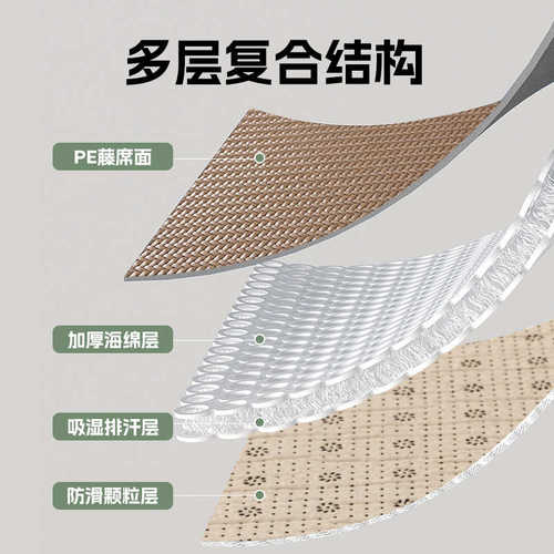 夏季冰丝凉席地垫家用打地铺睡垫冰藤软席子榻榻米儿童爬爬垫