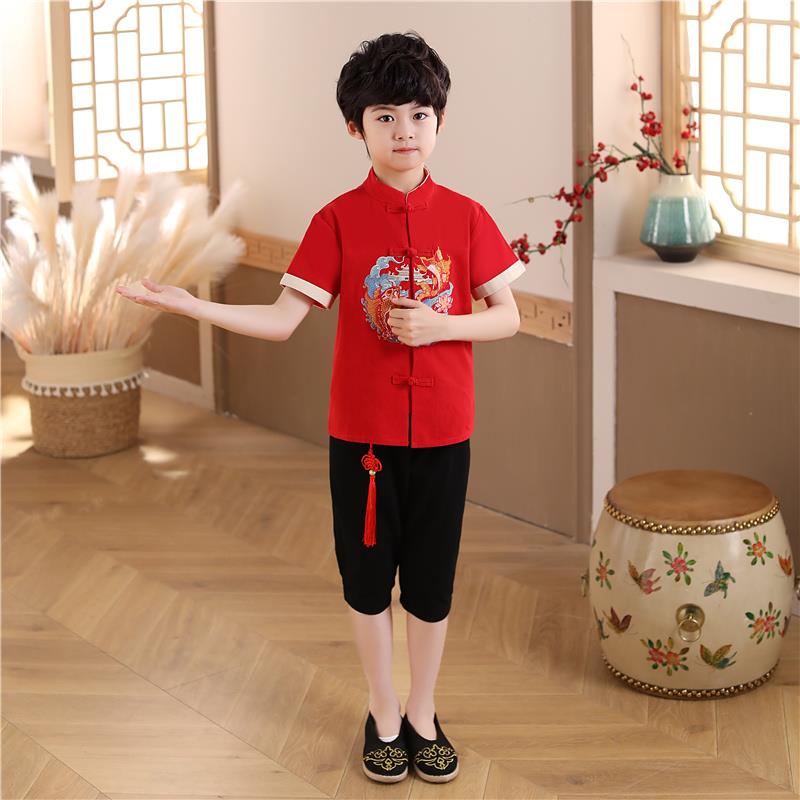 高档儿少年中国演出服小学生民国风说诵汉服男女童朗合童唱表演服