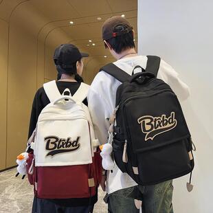 新款韩版高颜值字母款青少年男女背包休闲简约通勤轻便百搭双肩包