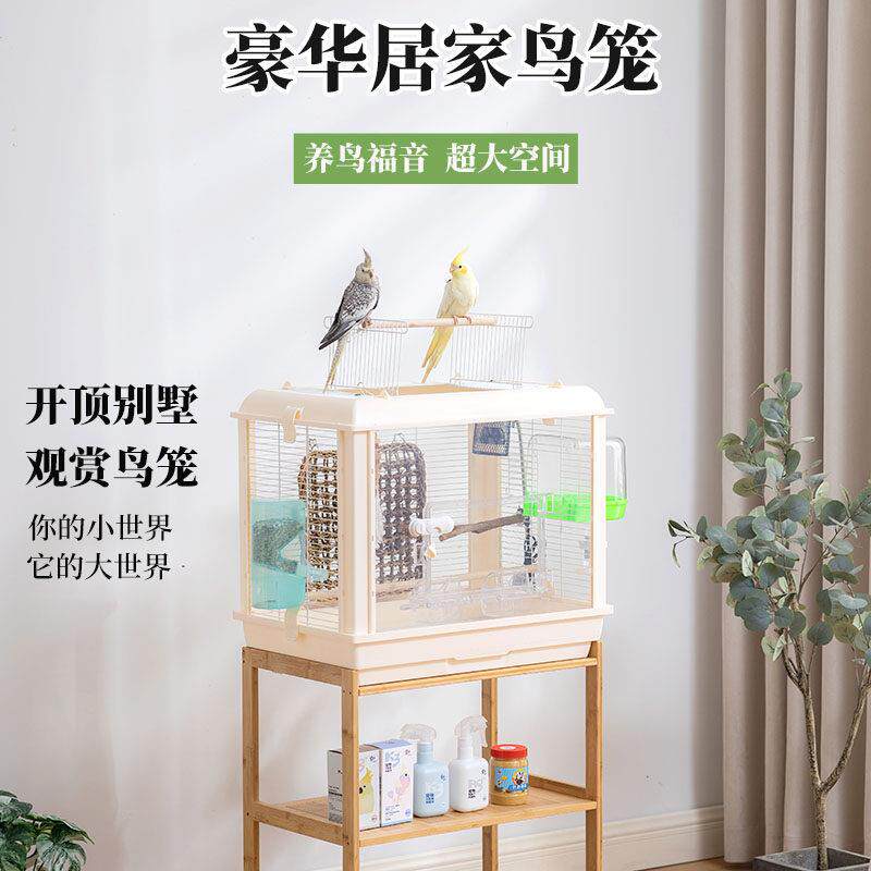 大亚克力鸟笼鹦鹉笼子家用大号虎皮牡丹玄凤专用鸟笼繁殖笼防甩食