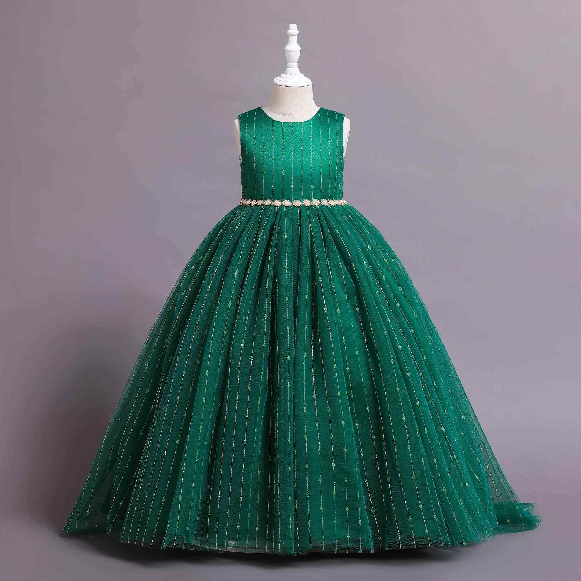 新款韩版女童婚纱公主裙大童蕾丝连衣裙夏季中大童礼服裙定制