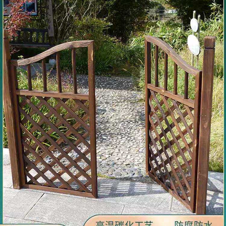 户外栅栏门围栏花园庭院网格防腐木加高装饰小篱笆门实木护栏菜园