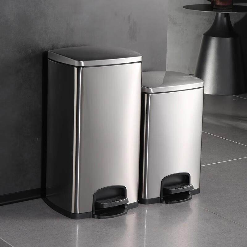 厨用房不垃圾桶家用大锈钢脚踏式OLS办公室带盖脚踩大容量号商卫