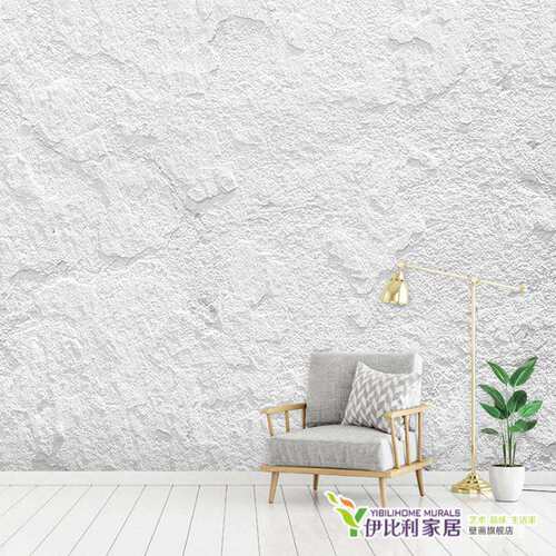 简约3D立体灰白色水泥纹墙纸斑驳做旧墙布餐厅酒吧背景壁纸工业风