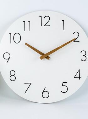 简约木制挂钟木板静音密度板跨境时钟中纤板掛鐘亚马逊MDF钟表