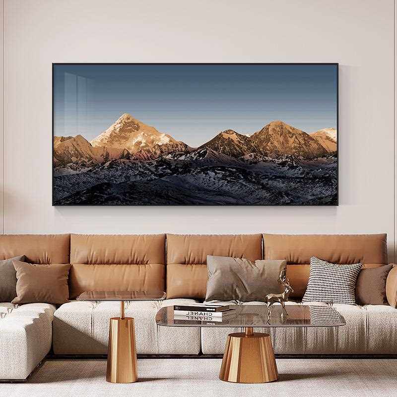 背靠金山厅客装饰面画风景沙发背景墙挂画高背靠金色公档办室民宿