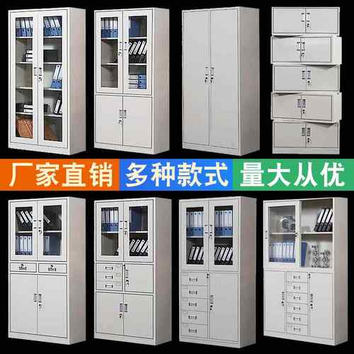 文件柜铁皮柜财务凭证柜档案室带锁资料柜厂家员工办公储物柜