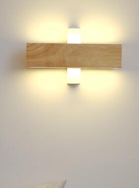 实木卧室床头ED原木壁灯L日式走廊楼297转梯间民宿可旋阅读壁灯