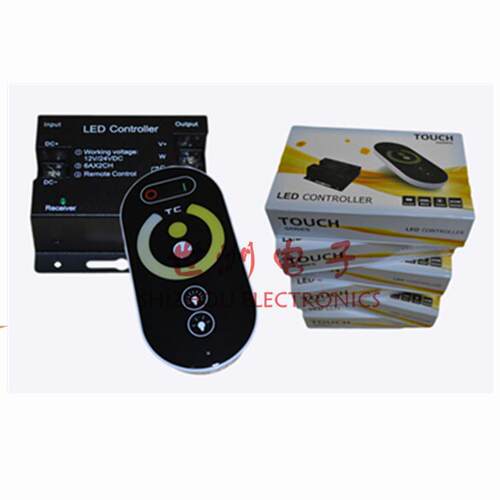 LED触摸调光控制器 6键RF无线遥控 LED单色灯条调光器 12-24V 18A