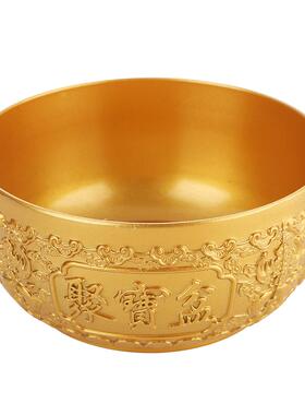 纯黄铜聚雕宝1盆浮铜缸家居玄摆件雕金属关工艺品精招米福米缸