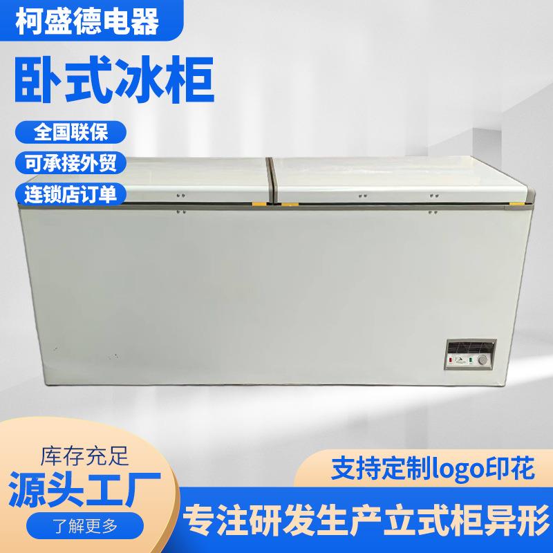 卧式商用大容量冰柜冷藏冷冻双温保鲜超大冷冻柜家用雪糕冷柜外贸
