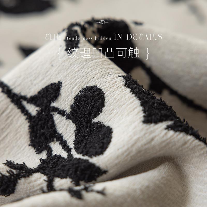 满枝重工仿生羊毛圈绒高克重立体绒感美拉德中古法式美式窗帘布料