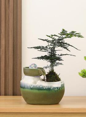 财源滚滚流水摆件中式桌面招财摆件家用办公室简雅设计装饰礼品