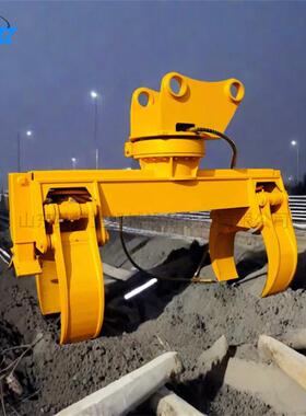 挖掘机立杆夹60度旋转水泥电力电杆夹前端配件工程电线杆夹