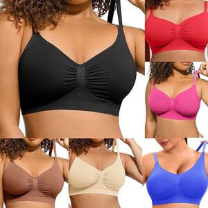 Z 2 4pcs Women Everyday Seamless Bra Wireless Push Up
