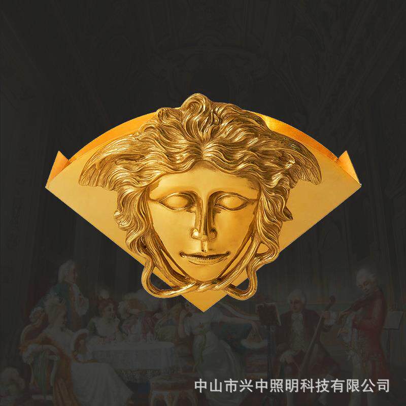 法式全铜壁灯欧式别墅奢华复古过道走廊玄关门厅灯饰古典脱蜡铜灯