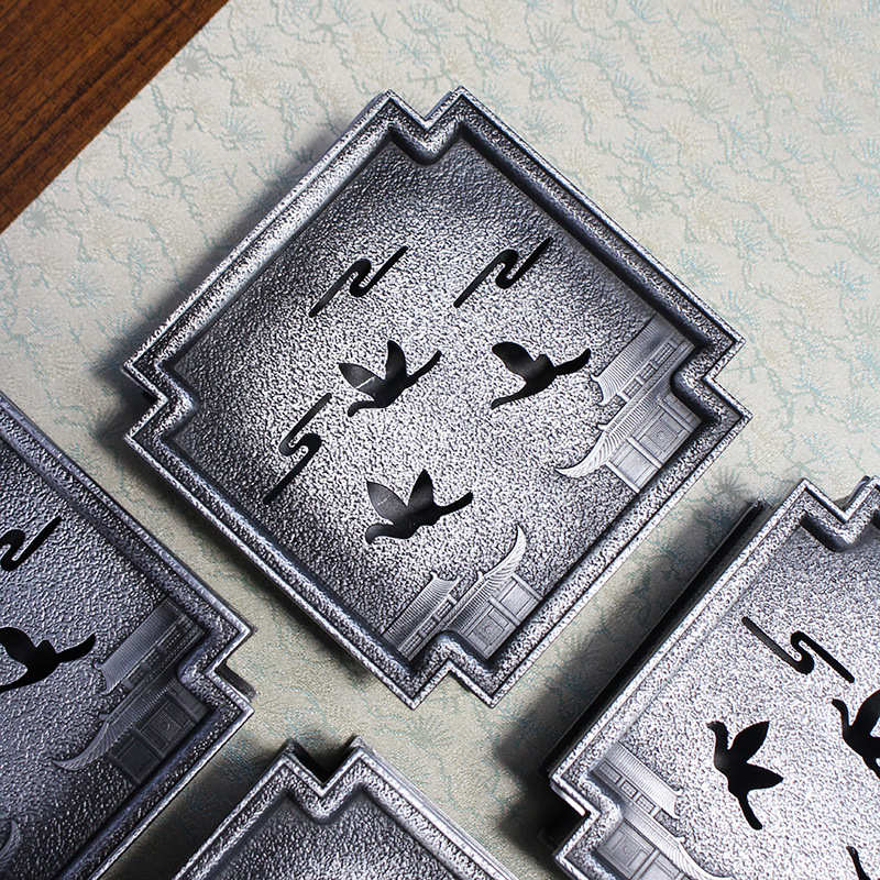 茶盘复古合金壶承日式杯垫养壶茶建水托盘壶垫蓄水小茶台干泡台