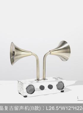 正品复古水晶话电机摆件小众高级感电书视机柜酒柜办公室房留声装