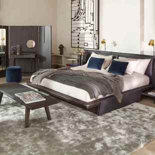 极简布艺床 Night Volage Bed大平层别墅主卧床婚床定制 意式