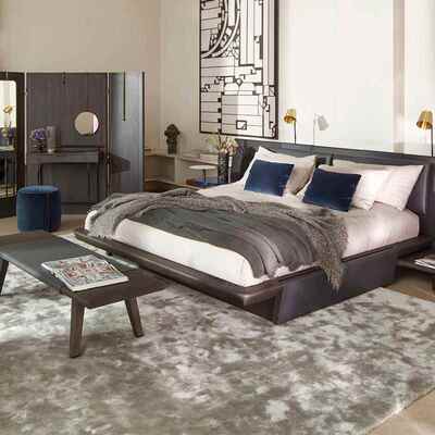 意式极简布艺床 Volage ex-s Night Bed大平层别墅主卧床婚床定制