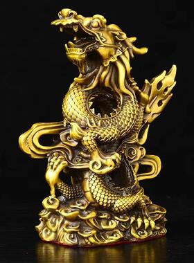新款直销黄铜盘龙飞龙摆件金龙青龙办公室桌面家居工艺品装饰品礼
