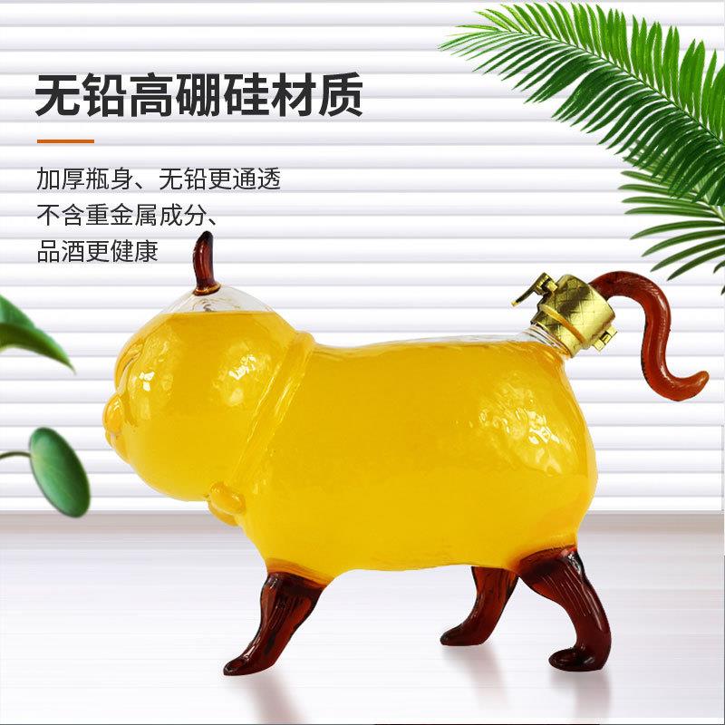 小猫造型高硼硅玻璃泡酒瓶 招财猫泡酒瓶高鹏硅玻璃工艺泡酒瓶