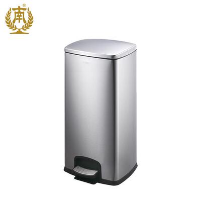 广州南方GNF高档30升方形全钢脚踏桶防指纹商用垃圾桶塑SJ30-F01