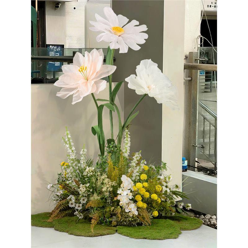 假花真花摆设大花朵美陈景观角落花园花艺软装商场店铺展厅造景