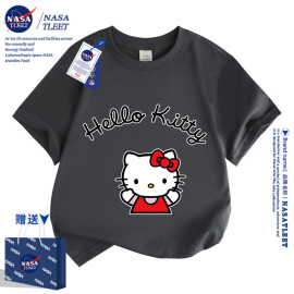 NASA可爱洋气Hellokitty凯蒂猫夏季儿童短袖KT猫少女t恤女童装美