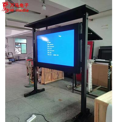 户外立柱带雨棚广告机 65-100寸液晶LCD4K高亮清防水防爆宽温AG屏