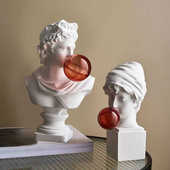 北欧大卫小卫头像客厅办公室艺术品摆件玄关酒柜电视柜家居装 饰品