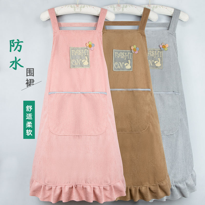 围裙女家用可爱日系工作服2025新款网红厨房餐饮防水防油做饭围腰