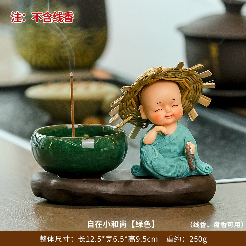 装饰品蕊杰创意可爱草帽和尚香插