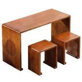 国学桌实木书法桌中式 毛笔书画专用桌练字桌仿古学生培训班课桌椅