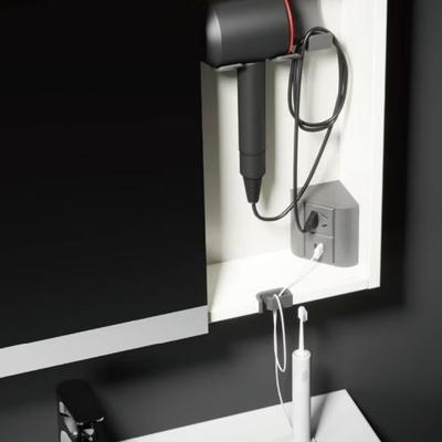 浴室镜柜新品转角三角插座二三插带USB接口组合衣柜玄关电源插