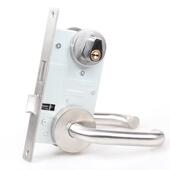 生加锁厚款 加长防火门锁法普邦消防门锁304不锈通道逃门把手芯钢