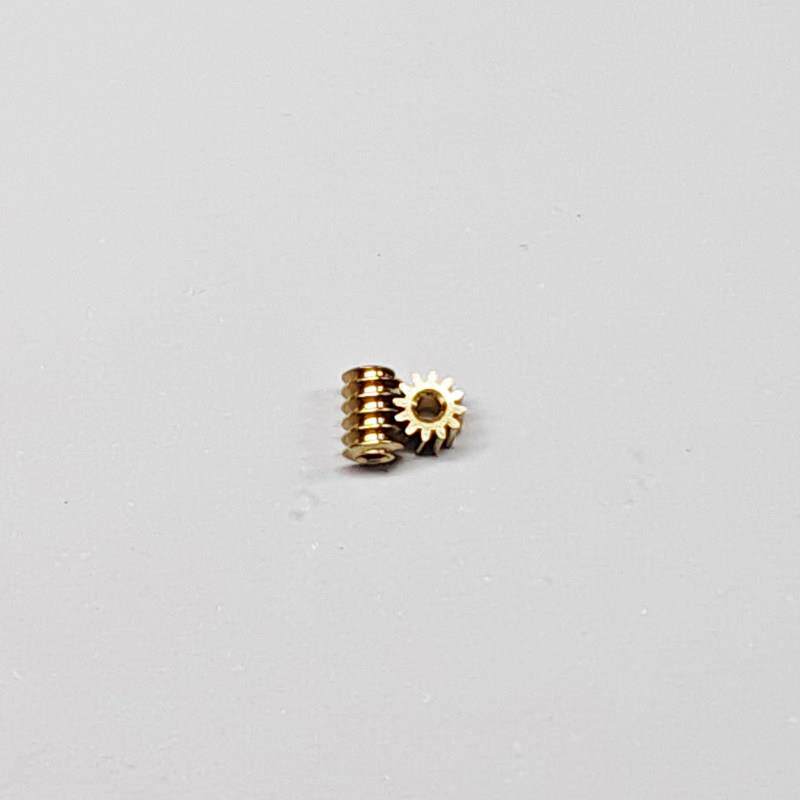 0.2模12齿 蜗轮蜗杆 黄铜90度传动 减速迷你小模数模型静改动齿轮