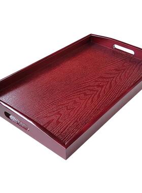 红色木质托 托盘茶盘长方形水杯托 托盘 供盘 木盘子家用结婚喜盘