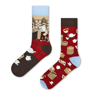 Cartoon Socks Fun Jacquard Pair Unisex Cotton Mismatch
