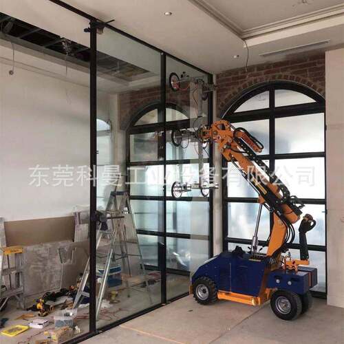 智能电动中空玻璃安装吸盘车吸石板翻转旋转移动真空搬运机械车