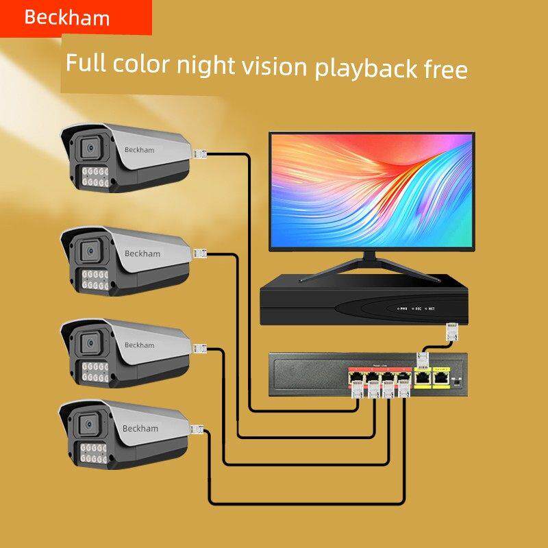 监控系统成套监控设备家用商用有线摄影头带屏幕摄像机