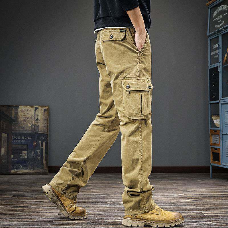 it neith BIAS潮牌高端美式复古直筒工装休闲裤男春宽松口袋裤子