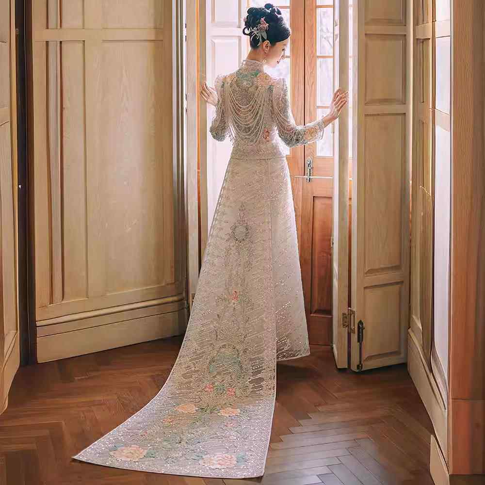 重工秀禾服新娘2024新款小个子结婚中式出阁婚服高端显瘦敬酒服春