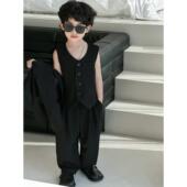 新英俊k风格 和秋季 英俊休闲男孩婴儿花女孩连衣裙儿 春季 男孩套装